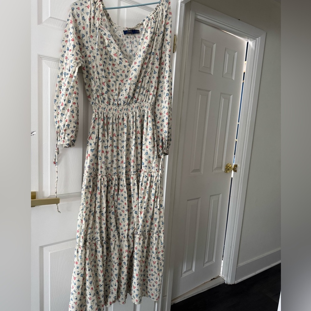 Polo Ralph Lauren White Floral Long Sleeve Dress